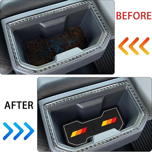Miniatura 9 de Forro de consola central para Toyota Tacoma Accesorios 2016 2017 2018 2019 2020 2021 2022 2023 Inserto para portavasos de cabina doble, almohadilla