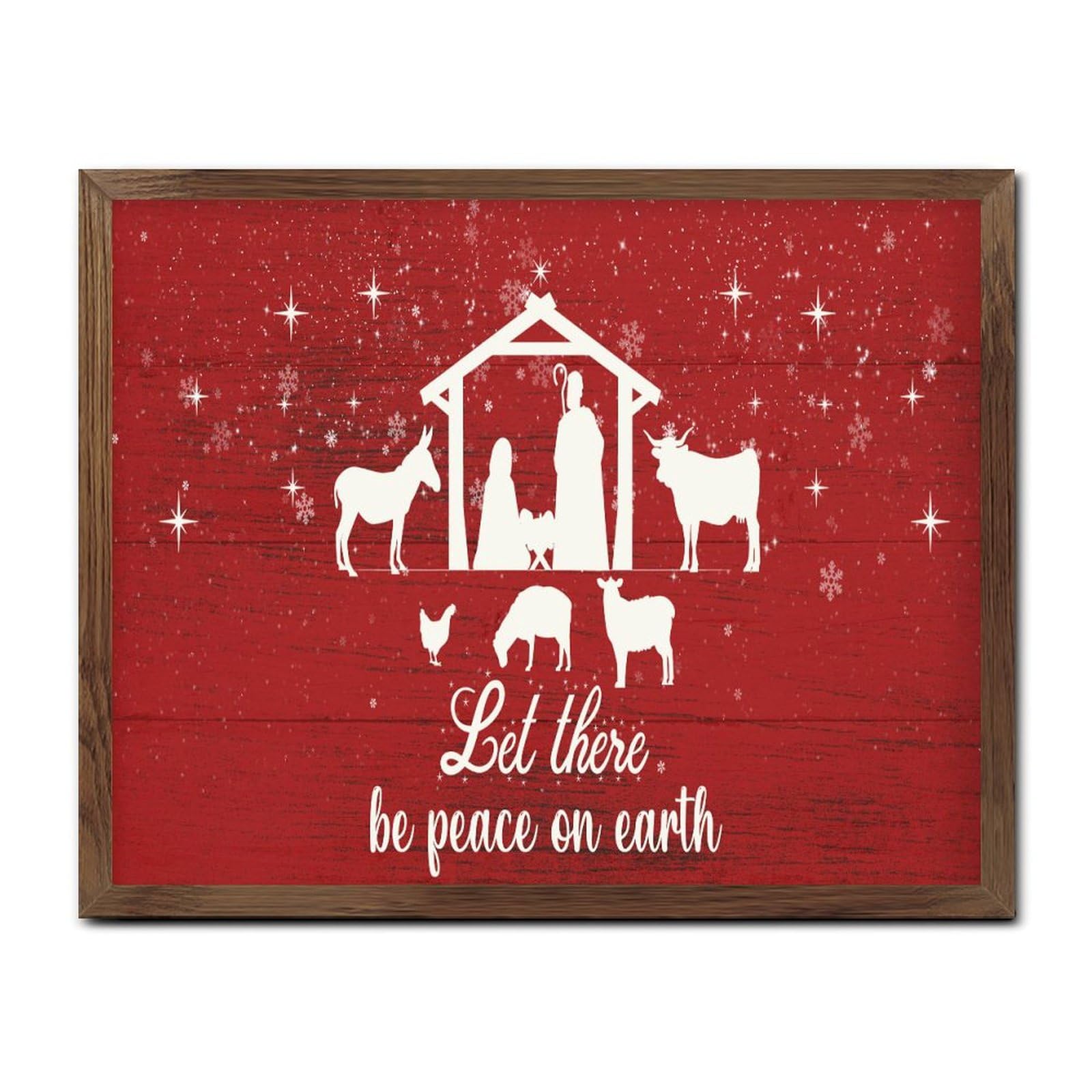 Panneau en bois Merry Christmas cadre mural religieux chrétien 40x50