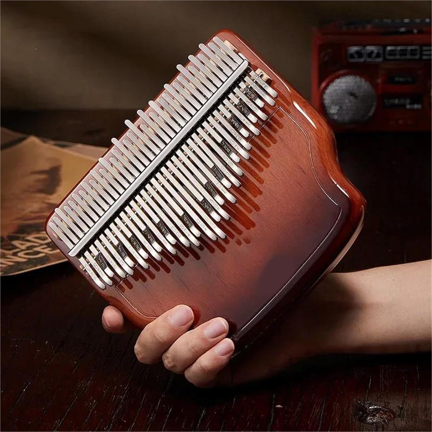 Beginners Kalimba Portable 34 Key Kalimba For Beginners And Professionals With Case Available In Various Styles(Style 5)