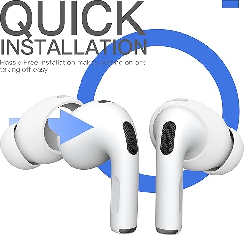 Miniatura 3 de DamonLight 2 pares de AirPods 3 almohadillas de silicona con agarre para auriculares [bolsa de almacenamiento añadida] [patente registrada en