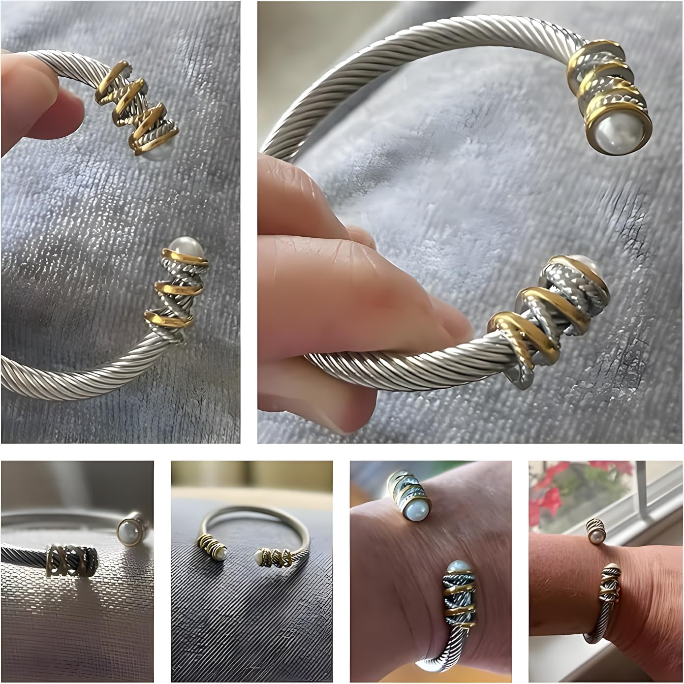 Elegant Twisted Cable Bangle Bracelet for Women - Open Cuff Classic Jewelry Gift for Anniversary, Valentine, Birthday