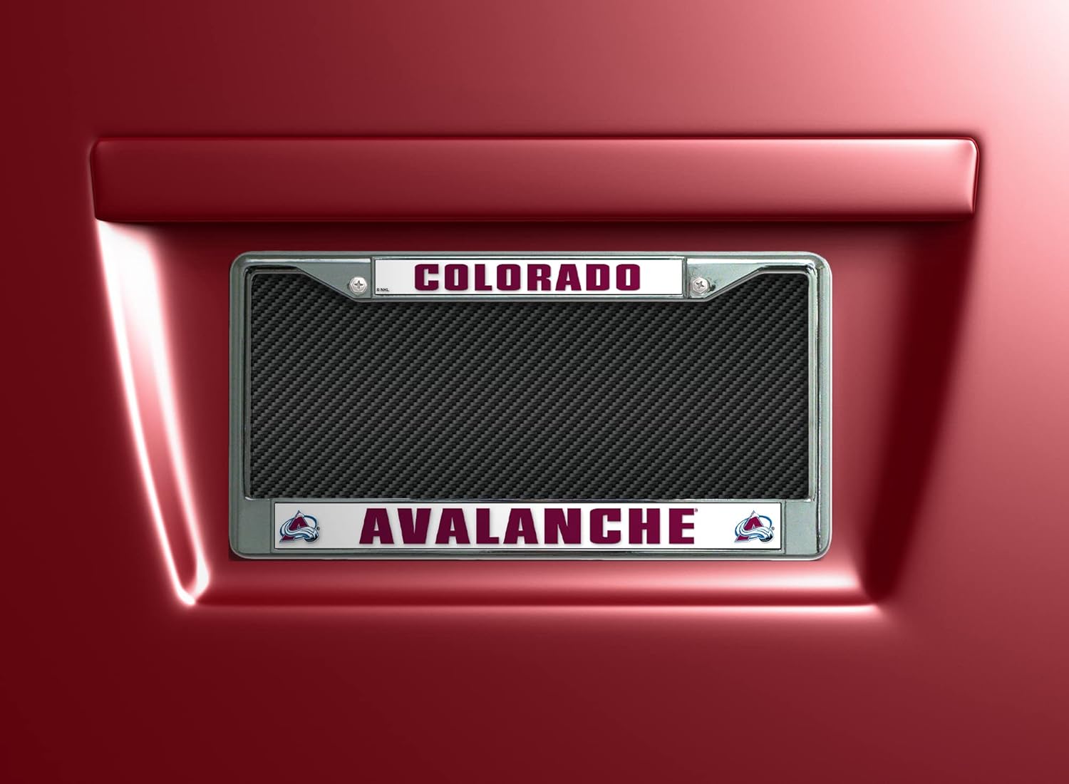 Rico Industries NHL Colorado Avalanche Standard Chrome License Plate Frame, 6 x 12.25-"