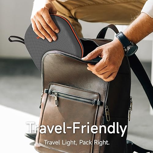 Vista 7 de Funda de carga para AirPods Max 1 y 2 - Cargador de auriculares de viaje con conectores magnéticos Lightning y USB-C, modo de suspensión automático