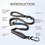 IOKHEIRA Multifunctional Tactical Dog Leash Heavy Duty,4-6 FT Strong Bungee Leash with Car Seatbelt, Shock Absorbing Dog Lead for Large, Medium Dogs