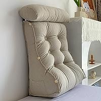 Vista 12 de Almohada de lectura con cuello, respaldo de cabecera triangular, cojín de soporte lumbar, almohada de apoyo de espalda para soporte de espalda