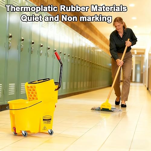 Miniatura 4 de Ruedas giratorias de vástago de 4 pulgadas, ruedas giratorias de goma con vástago de 716 de pulgada, ruedas de alta resistencia de TPR de repuesto