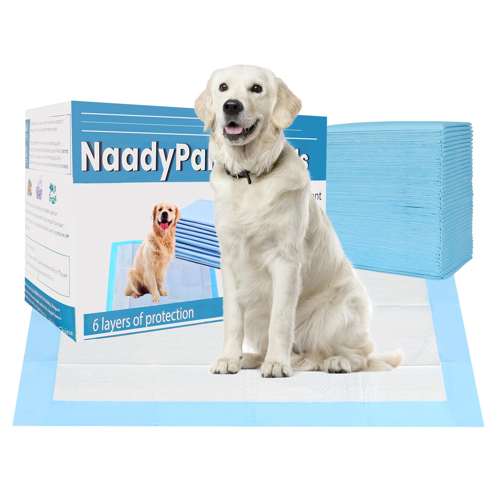 Almohadillas de entrenamiento extra grandes de 80 x 120 cm, almohadilla de orina para perros, almohadilla de orina para mascotas, 6 capas, súper absorbentes (extra grande (31 x 47 pulgadas),