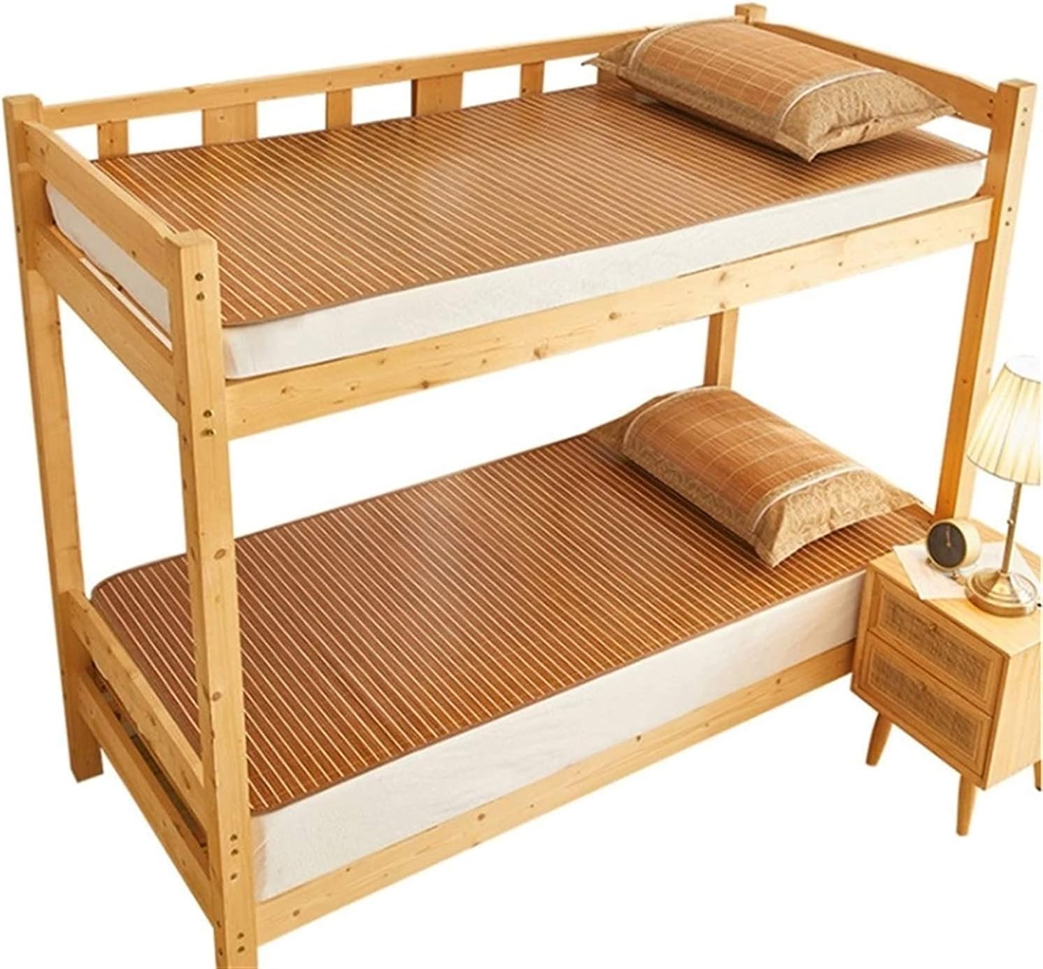 Summer Mats Dormitory Bedroom with Bamboo Mats Breathable Carbonized Mahjong Bamboo Mat Smooth Summer Sleeping Pad – for Bedroom Double Bed (Brown 1.8 x 2.2 m)