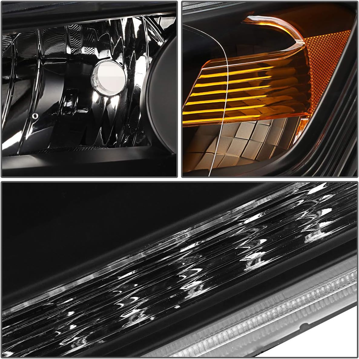 DNA MOTORING Left Driver Side Factory Style Projector Headlight Lamp Compitable with 13-15 HONDA ACCORD, OEM-HL-0059-L