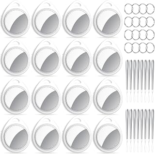 Tracker Tags 16 Pack White, 5.3 Bluetooth Trackers Work with Apple Find My (iOS Only), 100dB Sound, Smart Tag with Keychain/Lanyard, Item Finders for Luggage/Key/Suitcases, Replaceable Battery