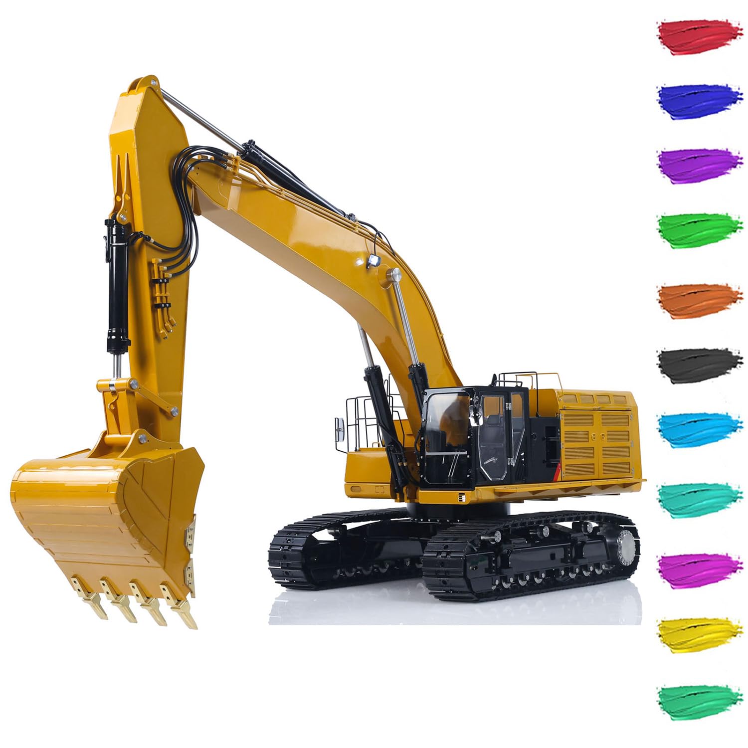 wheelfun LESU 1/14 Idraulico RC Escavatore Montato Escavatore cingolato Metallo Escavatore Radio Digger Motore ESC Servo Luce per 374 374F Veicolo di Costruzione Hobby Grade Modello per Età 14+