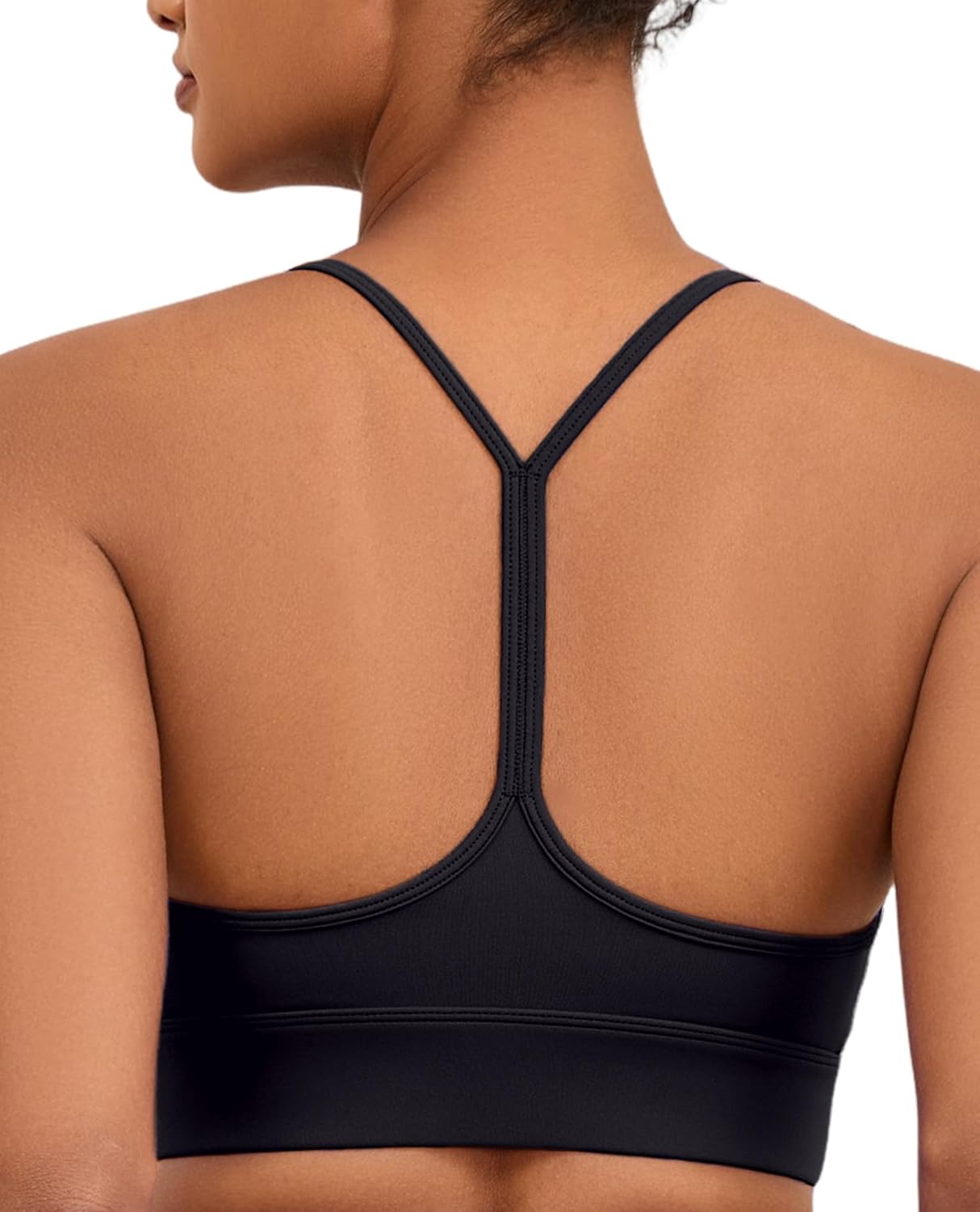 Womens Y Sports Bras Yoga Top with Removable Cups Spaghetti Thin Strap Workout Bra Tops