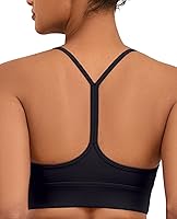 AegisChic Women's Y-Back Sports Bra Yoga Top with Removable Cups - Thin Strap Workout Gym Bra