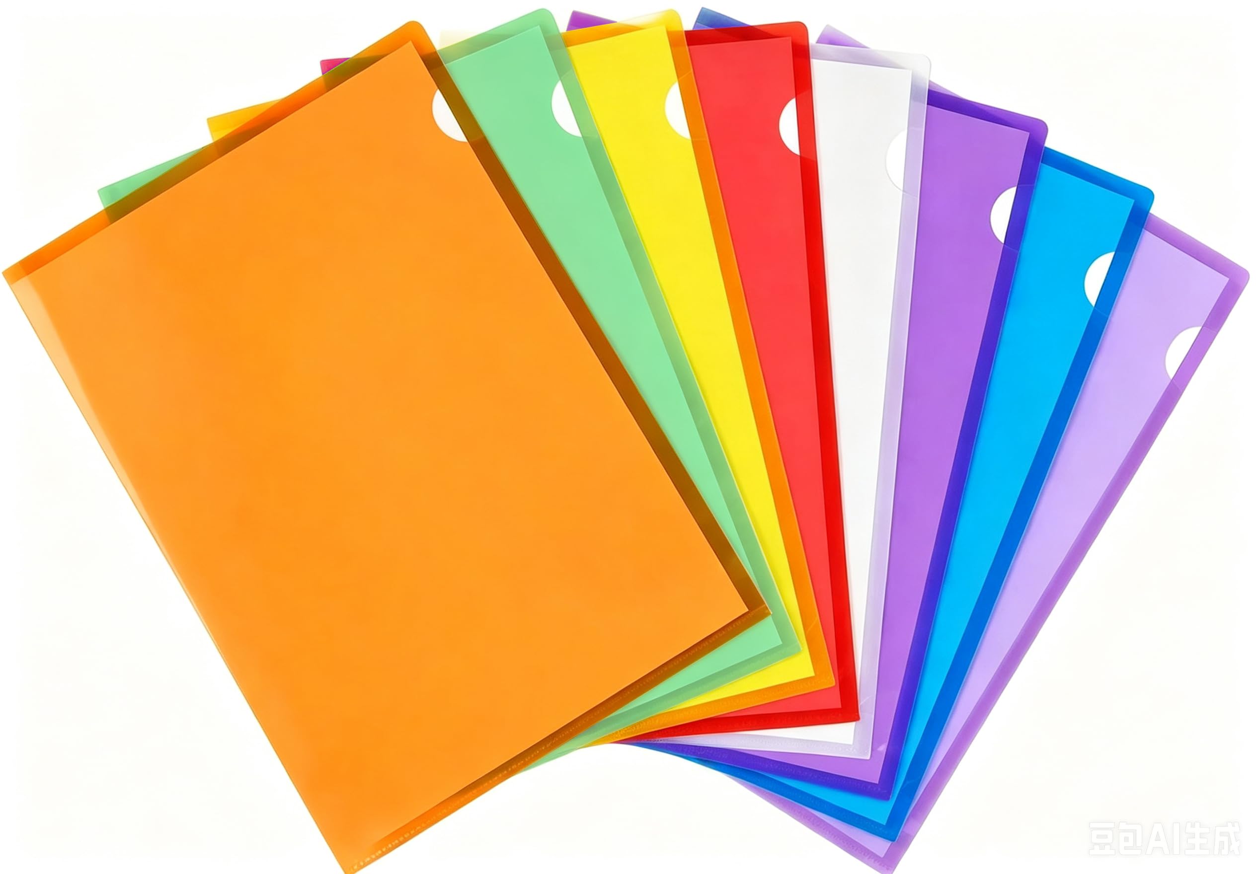 DITK-U 40 Pcs Coloured Plastic Wallets A4 Clear Plastic Folders Sleeves Wallets File Paper Cover 8 Colours Folder Sheet Protector for Office School Work Report Presentation Project Documents File
