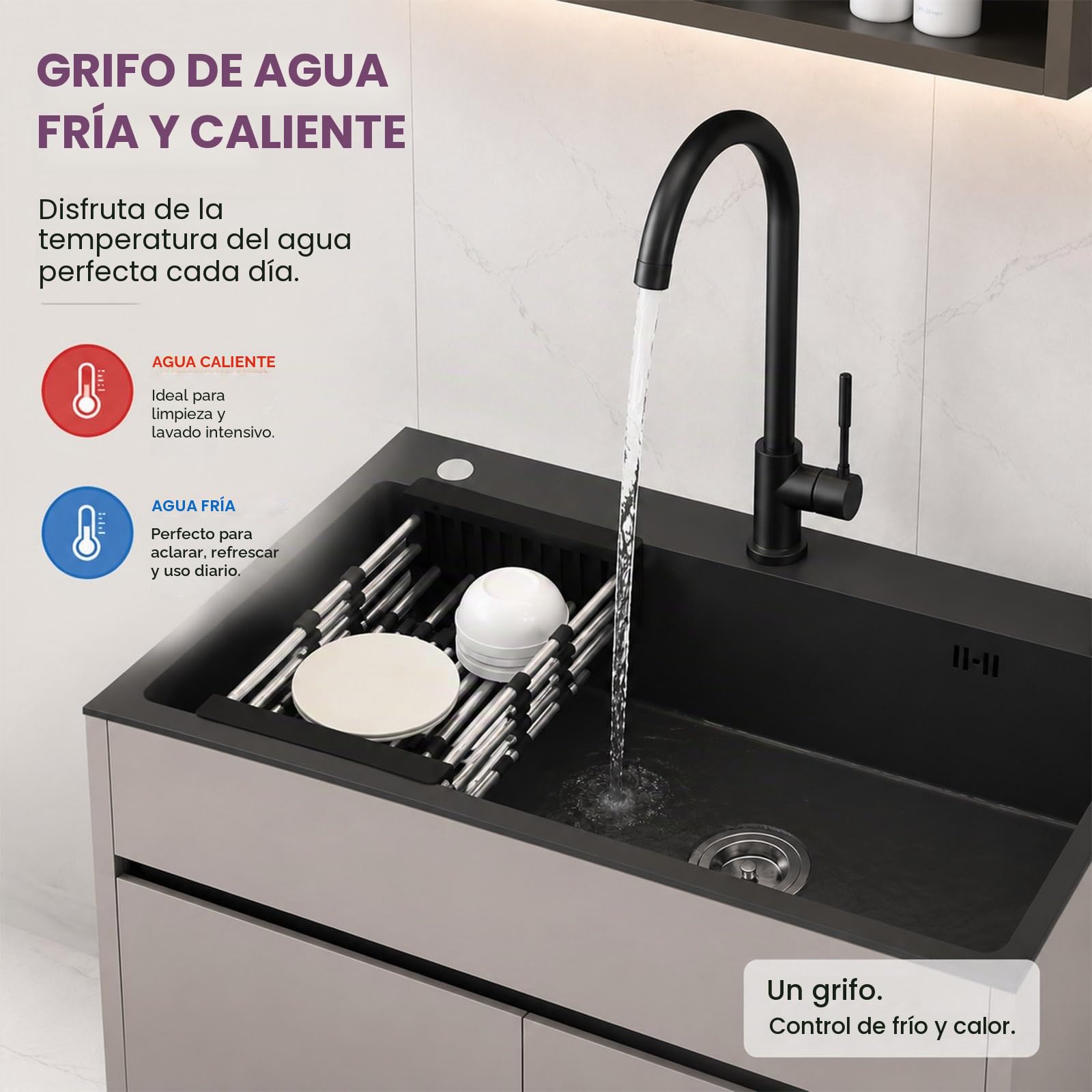 Mueble de Fregadero Autónomo de Acero Inoxidable Antioxidante, con Grifo, Dispensador de Jabón y Escurridor Extraíble, Apto para Cocinas Pequeñas, Garajes y Talleres Domésticos.