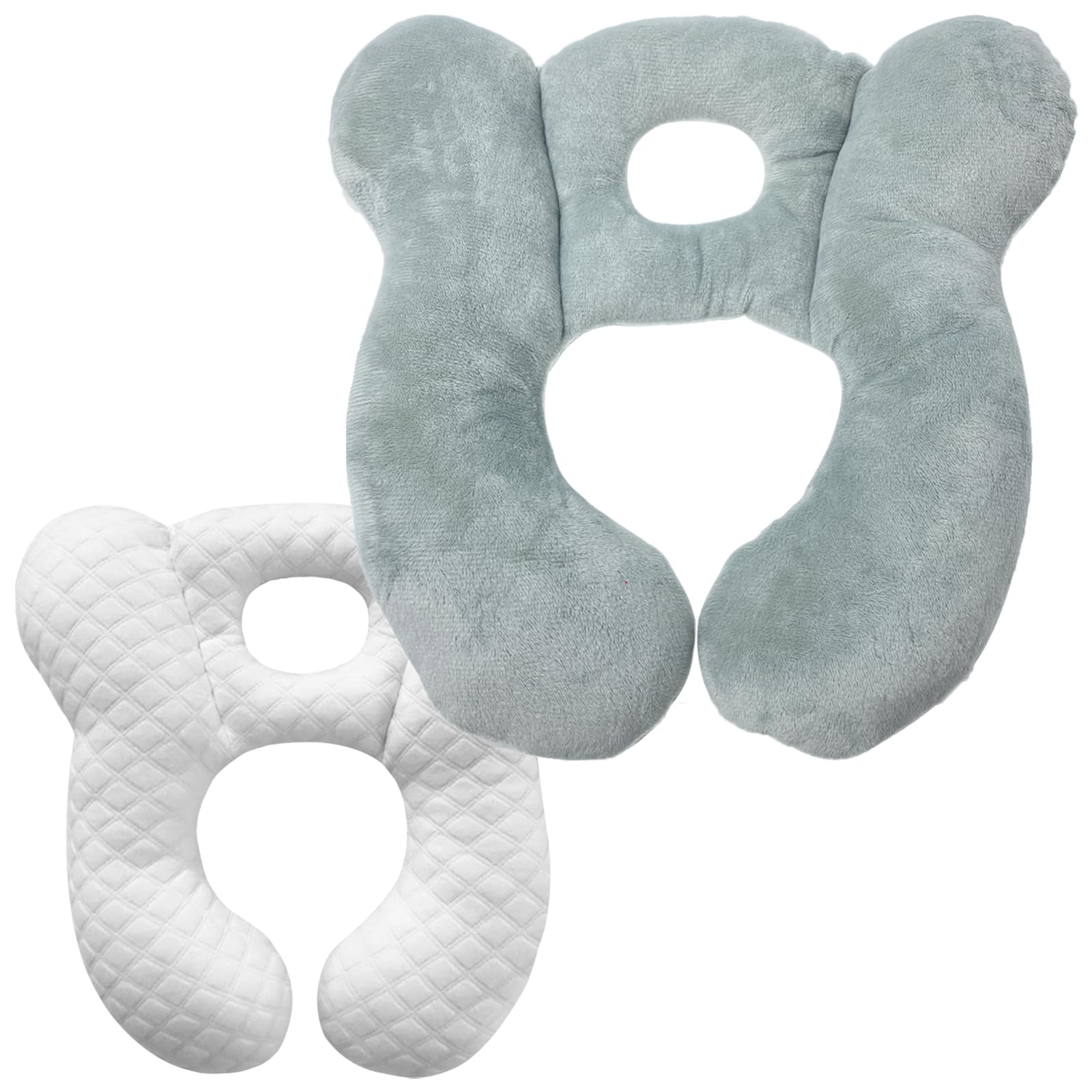 Baby Travel Pillow, Infant Pillow for Car Seat Pushchair and Stroller, Soft Comfortable Neck Support for Kids Newborn and Toddler - Grey(CR)