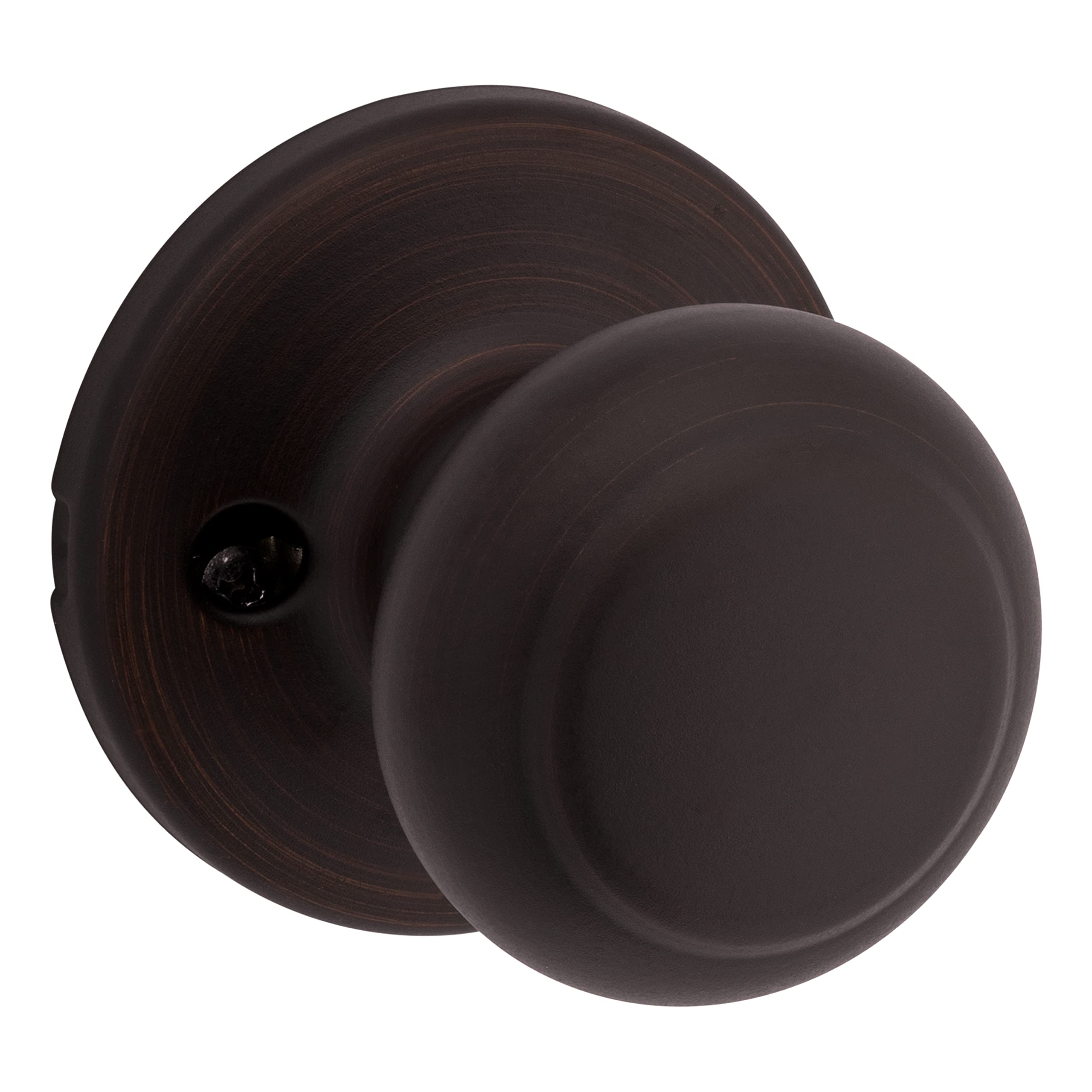 Kwikset Cove Dummy Door Knob, Single Sided Handle for Closets, French Double Doors, and Pantry, Venetian Bronze Non-Turning Interior Push/Pull Door Knob