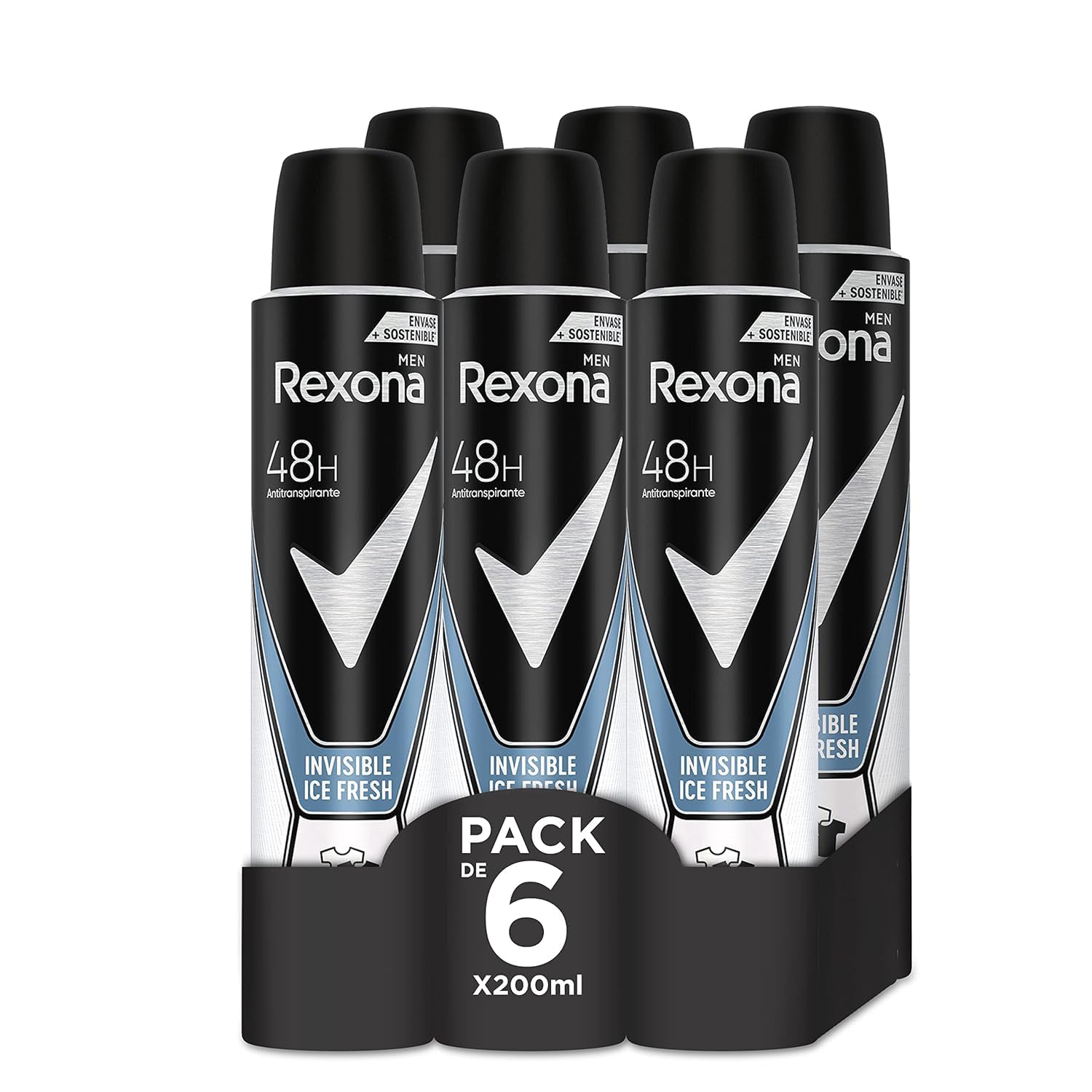 Rexona Ice Deodorante 200ml, Pack de 6