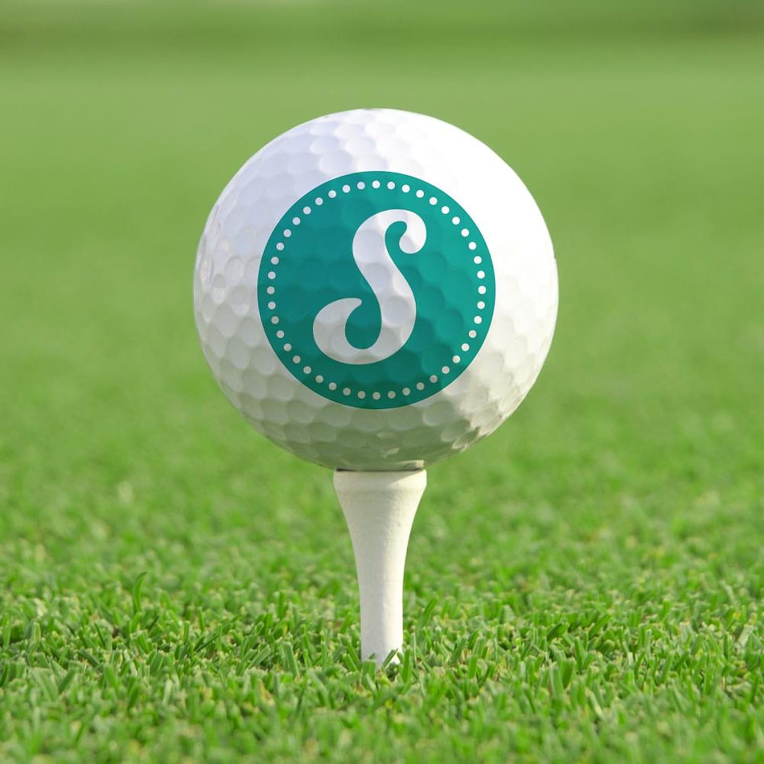 CafePress Letter S Monogram Initial Teal Golf Balls (Pk of 1 Novelty Golf Balls (Pk of 12)