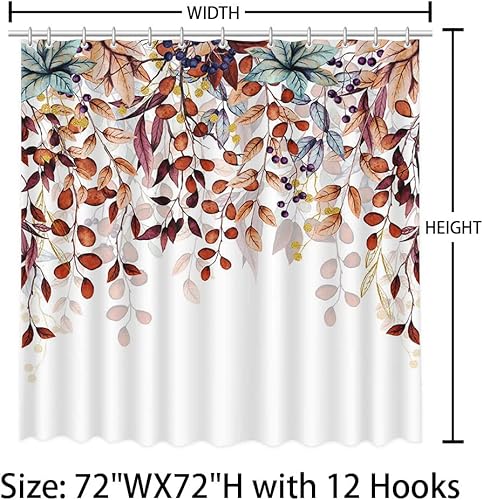 Miniatura 8 de MEHOFOND Cortina de ducha de otoño, estilo bohemio, decoración de baño, cortinas de ducha de diente de león para baño, cortinas de ducha de tela