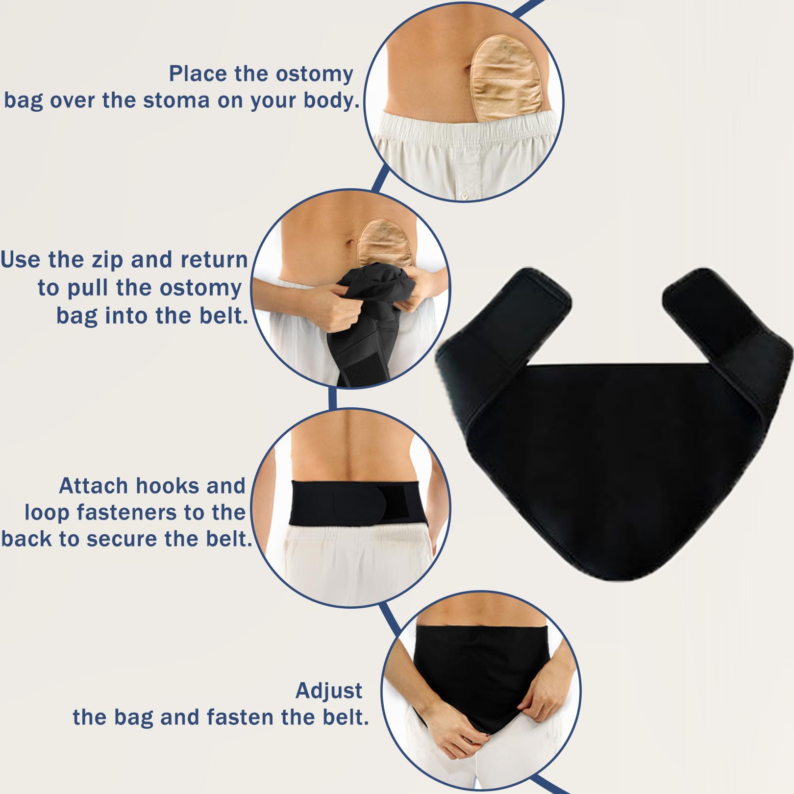 Cintura per stomia da uomo e donna, regolabile, per stomia e colostomia, cinture invisibili, cintura per la cura dell'ileostomia addominale, per sport, nuoto e attività all'aperto