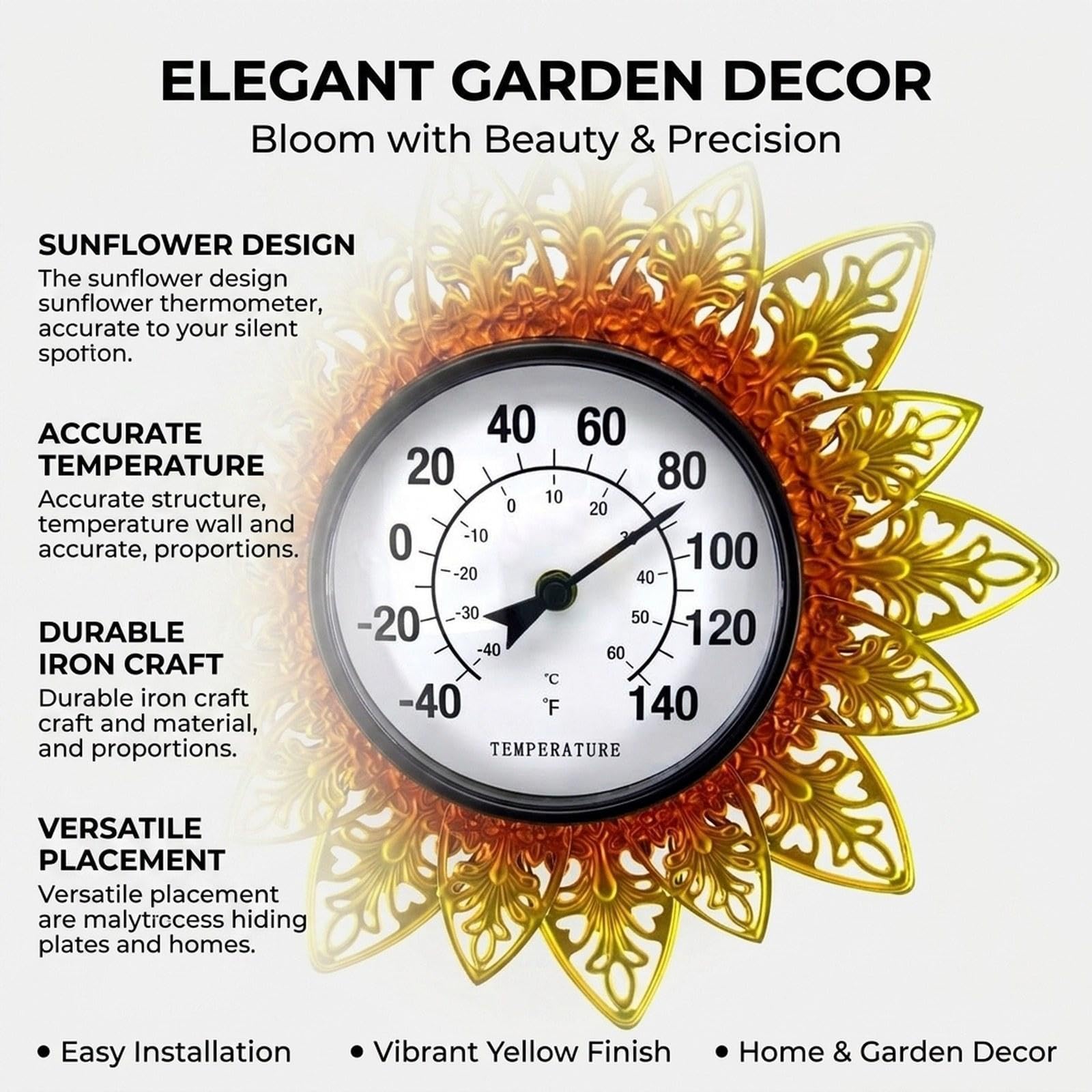 Elegante Termometro Da Esterno, Ideale Come Regalo di Compleanno, Decorativo per Prato, Balcone E Giardino.
