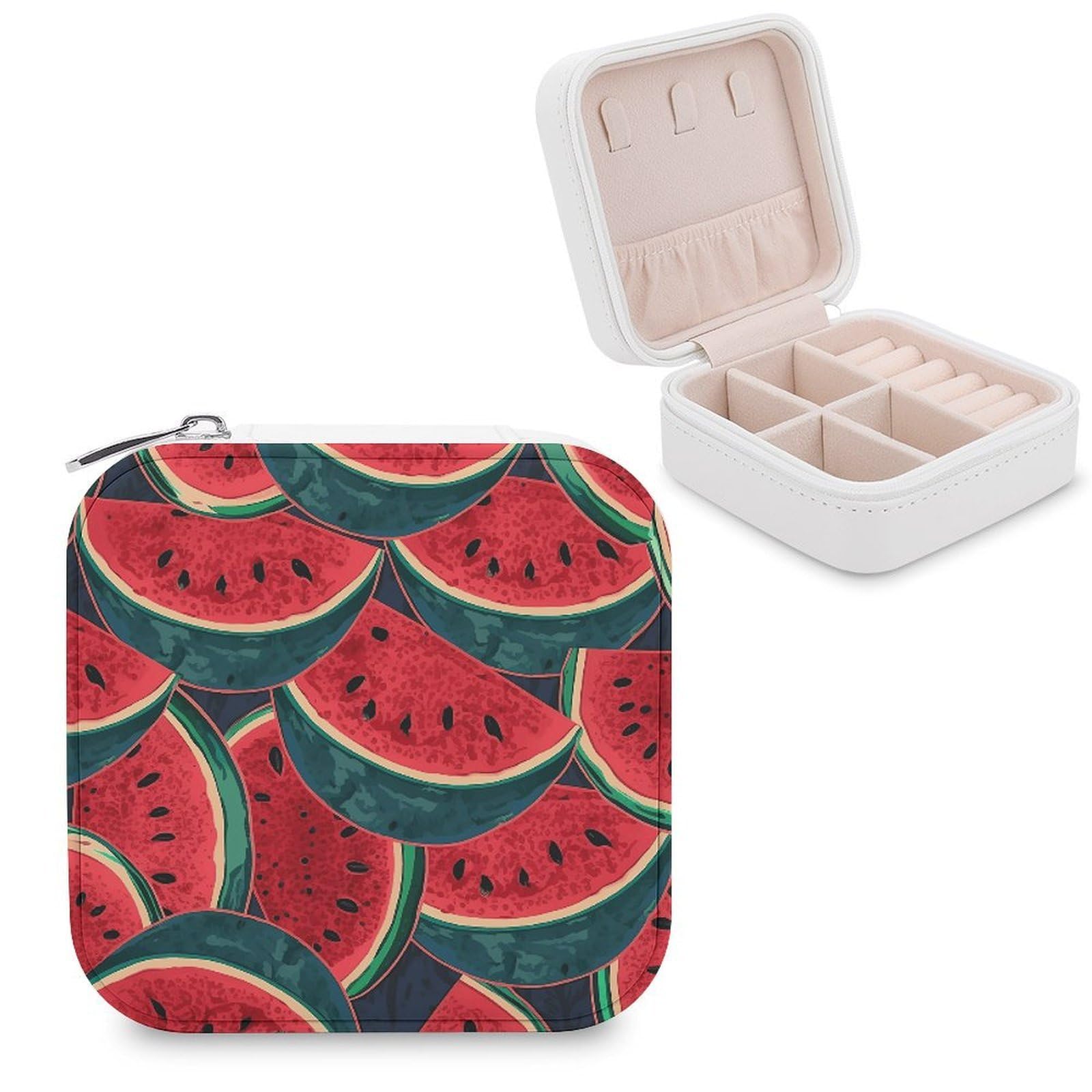 VstaDank Red Watermelon Jewelry Box for Women Custom Travel Jewelry Case Personalized Travel Jewelry Boxes Small Portable Jewelry Organizer Box for Rings Necklaces Bracelets Earring