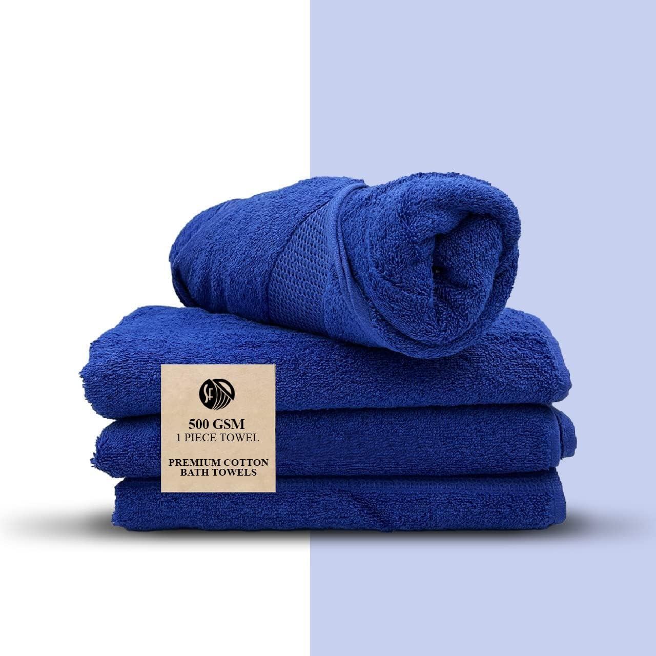 Towels – Bath Towels (01 Piece) – Luxurious 500 GSM 100% Ring Spun Cotton – Quick Dry, Highly Absorbent, Soft Feel Towels, Perfect for Daily Use (Dark Blue)