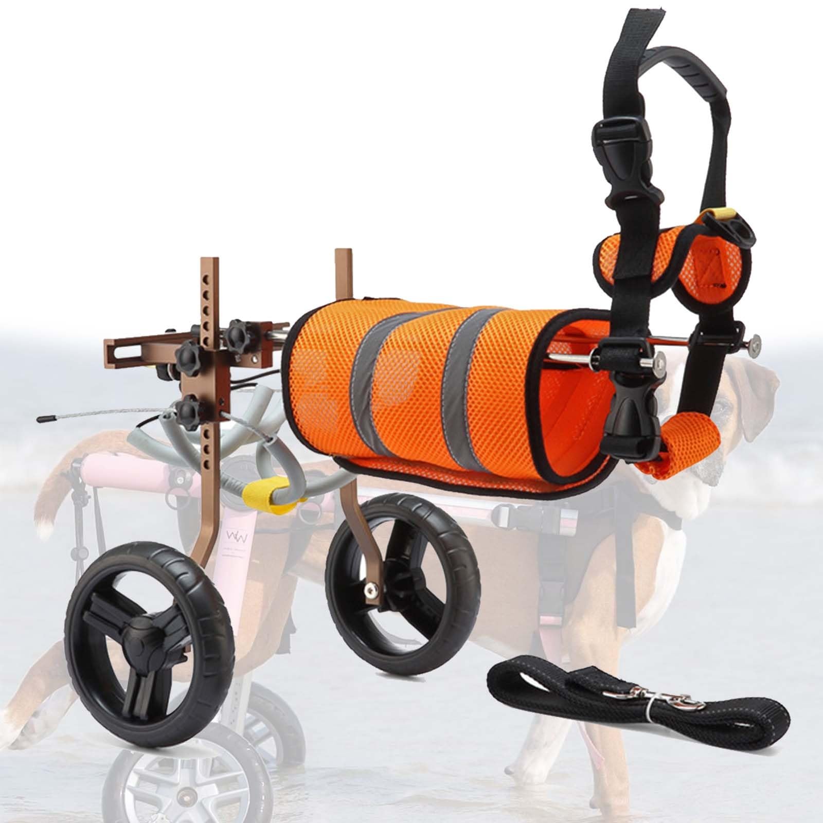 Fauteuil roulant pour chiens de taille petite et moyenne marron