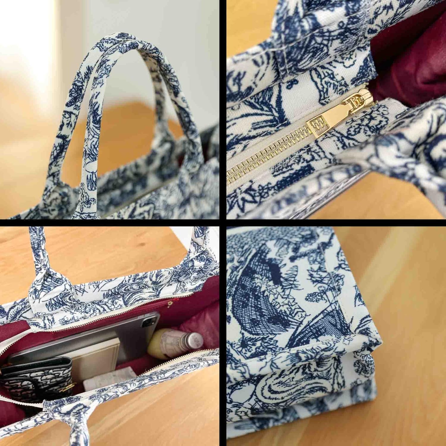 Fashion luxury tote bag cotton linen one shoulder handbag large capacity jacquard embroidery retro exquisite graffiti - Image 7