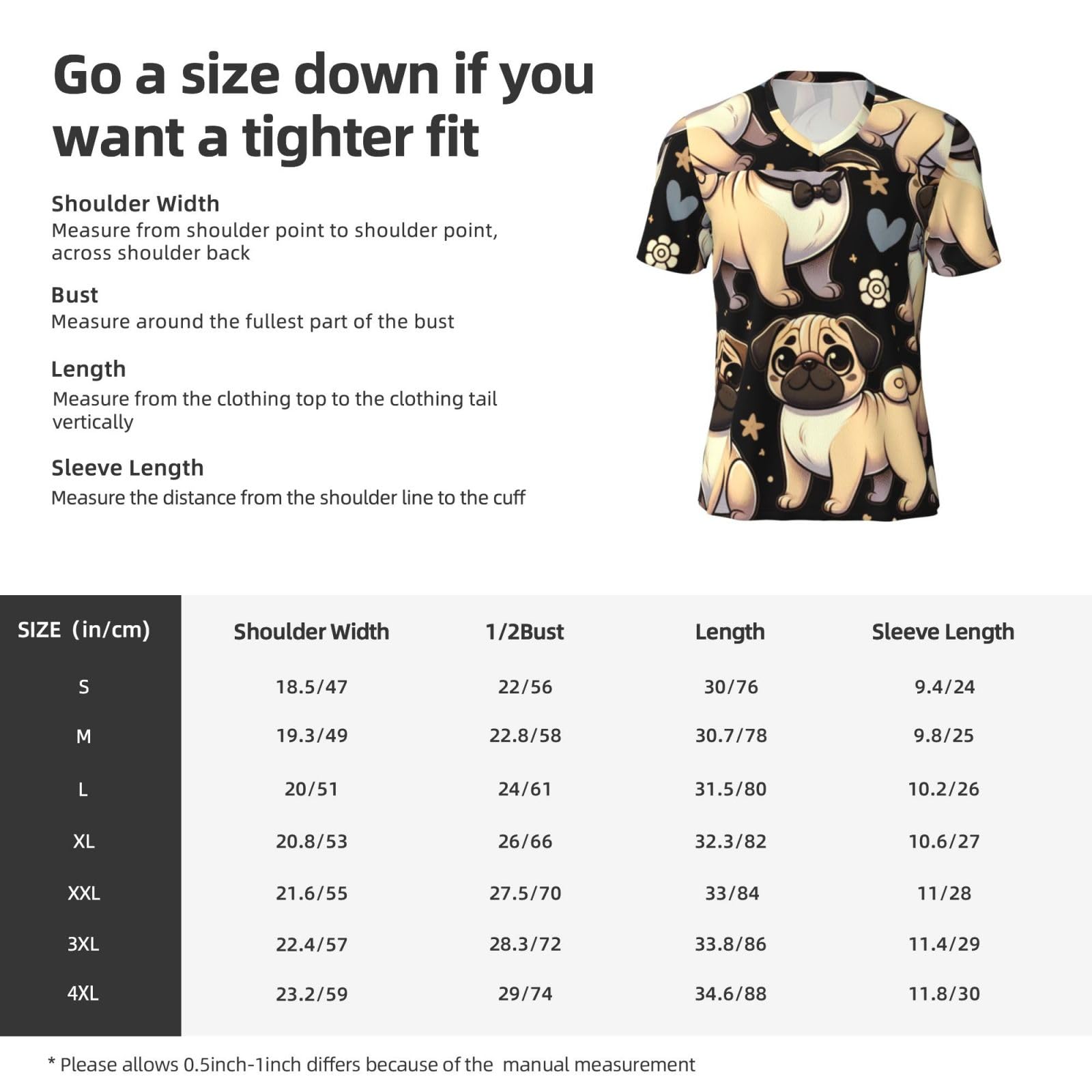 Stylish Athletic Sports Jersey Pug-Animal-Lovers-Gift Men's Rugby Jersey Small Black