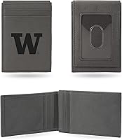 Vista 156 de Cartera de bolsillo frontal grabada con láser NCAA - Compacta/Cómoda/Delgada