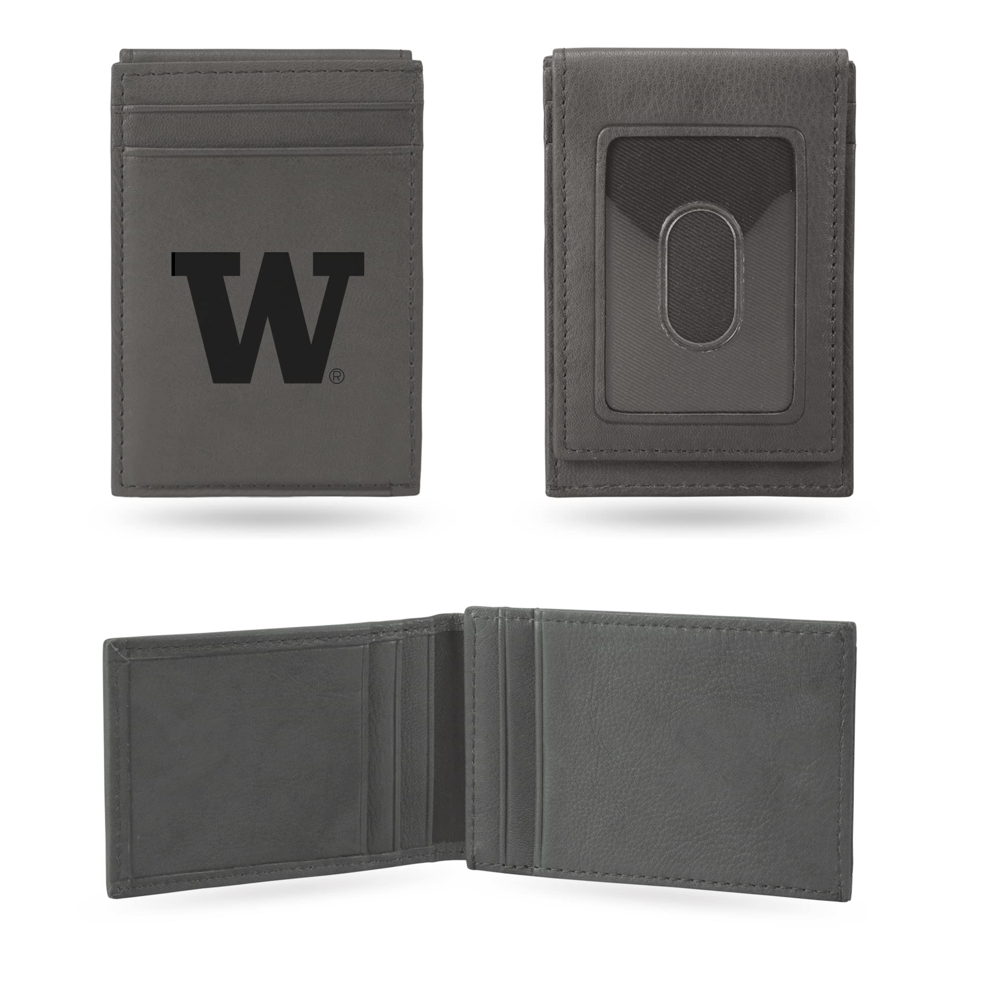 NCAA Laser Engraved Front Pocket Wallet - Compact/Comfortable/Slim