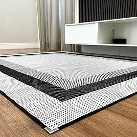 Tapete Para Sala Quarto Sisal 2,00x1,50m Cinza Preto Facil Limpar Lancer