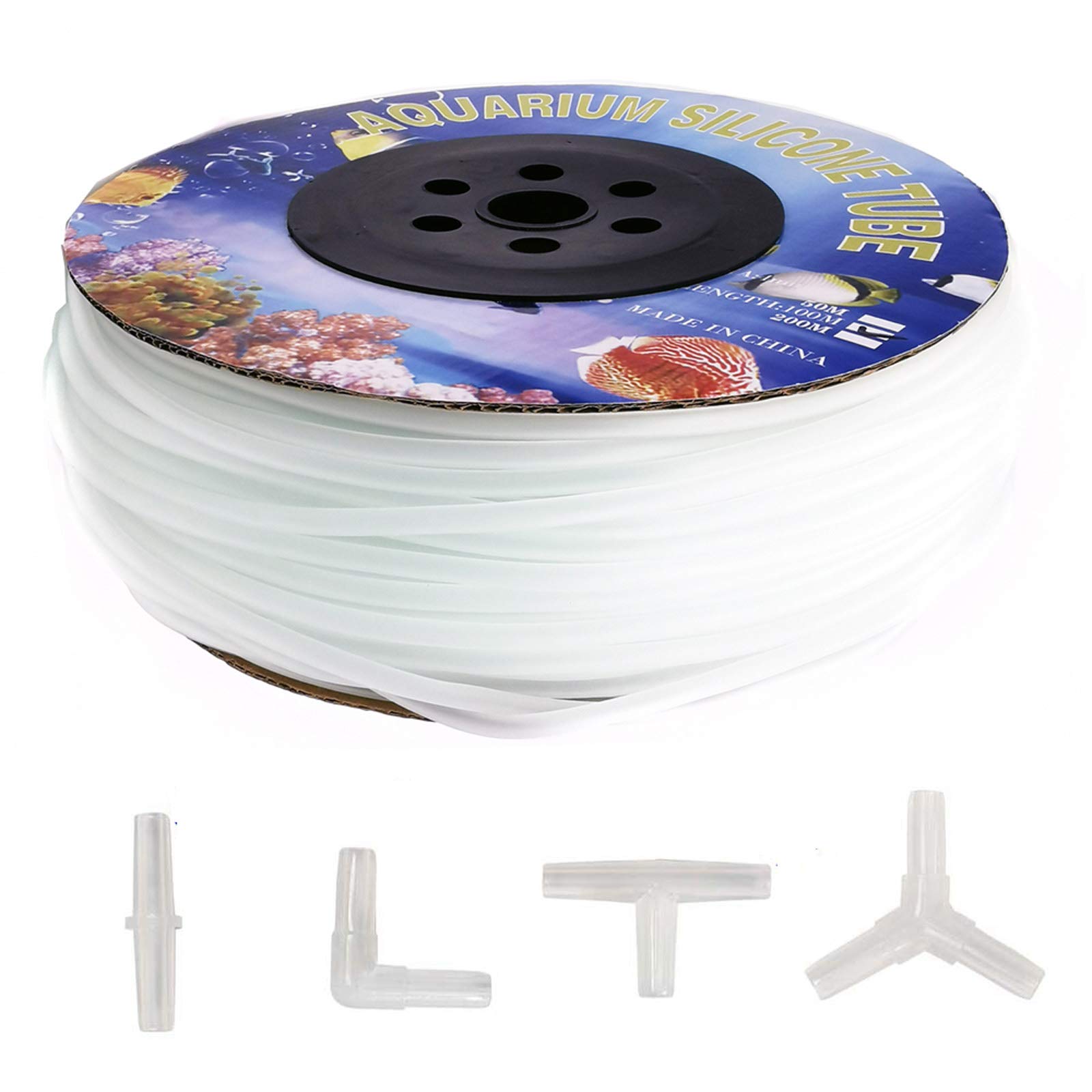 ALEGI 320 Feet Standard 3/16" Flexible Airline Tubing with Connectors