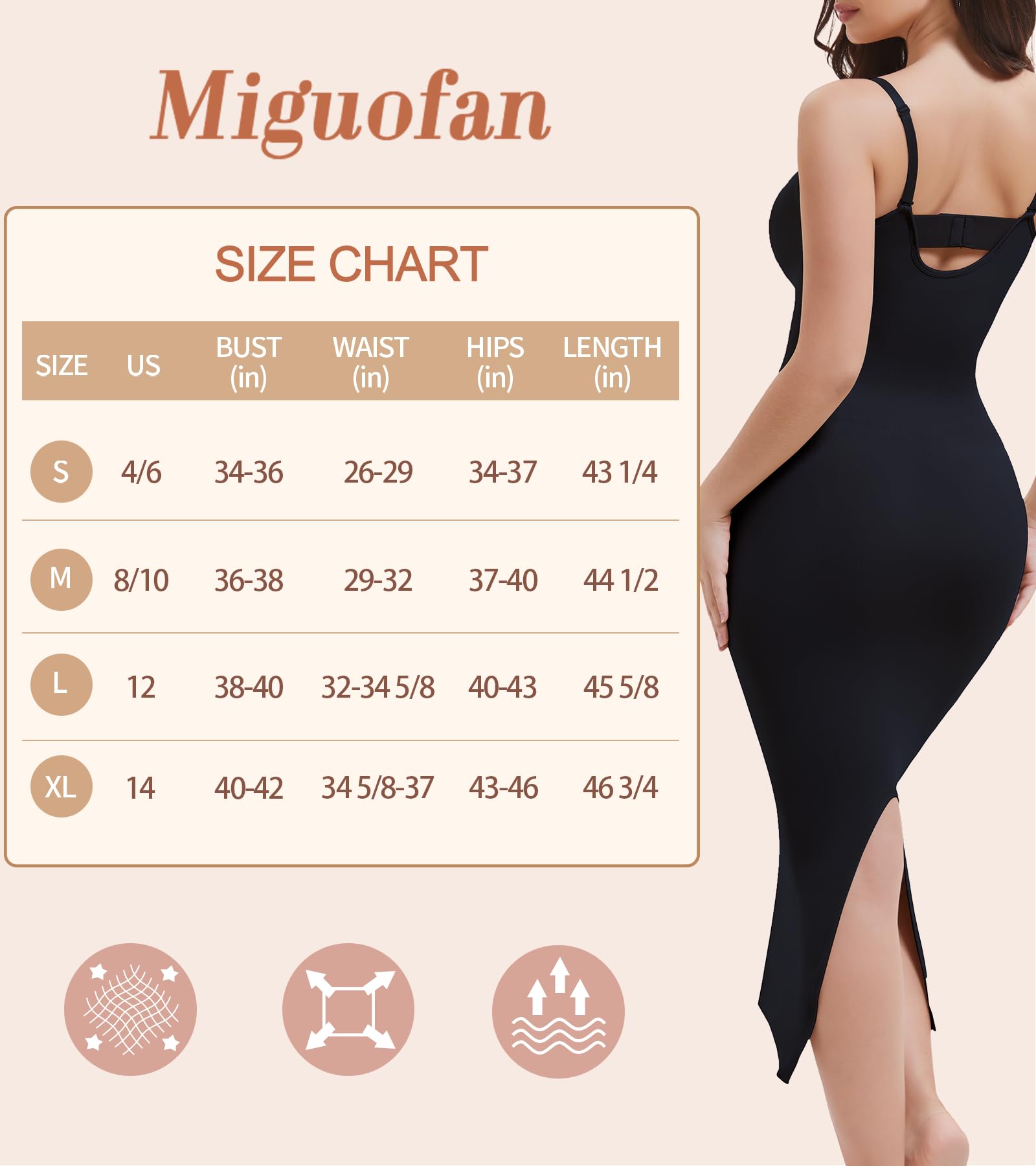 Robe gainante pour femme, robe caraco longue amincissante