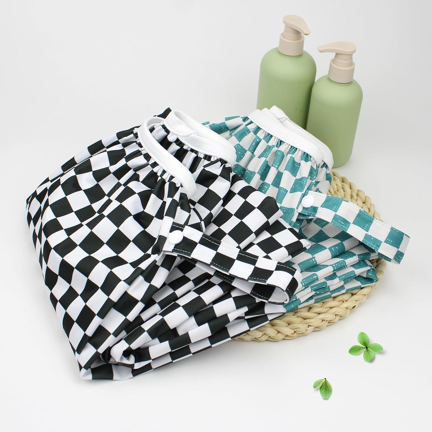 Mama Koala 2 Pack Waterproof Pail Liners, with 2 Pack Hanging Wet Dry Bags