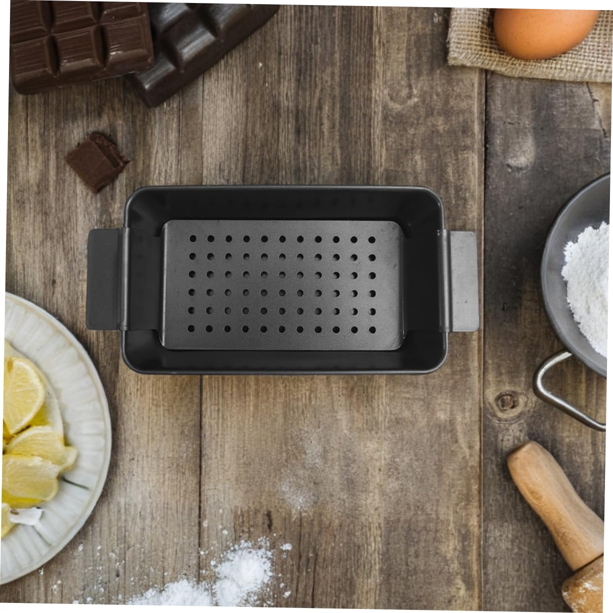 Molde para Pan Tostado Antiadherente Negro de Acero al Carbono, 2 Piezas | Hornear Pan y Asados, con Tapa, Desprende Fácil, Recoge Grasa, Uso Doméstico