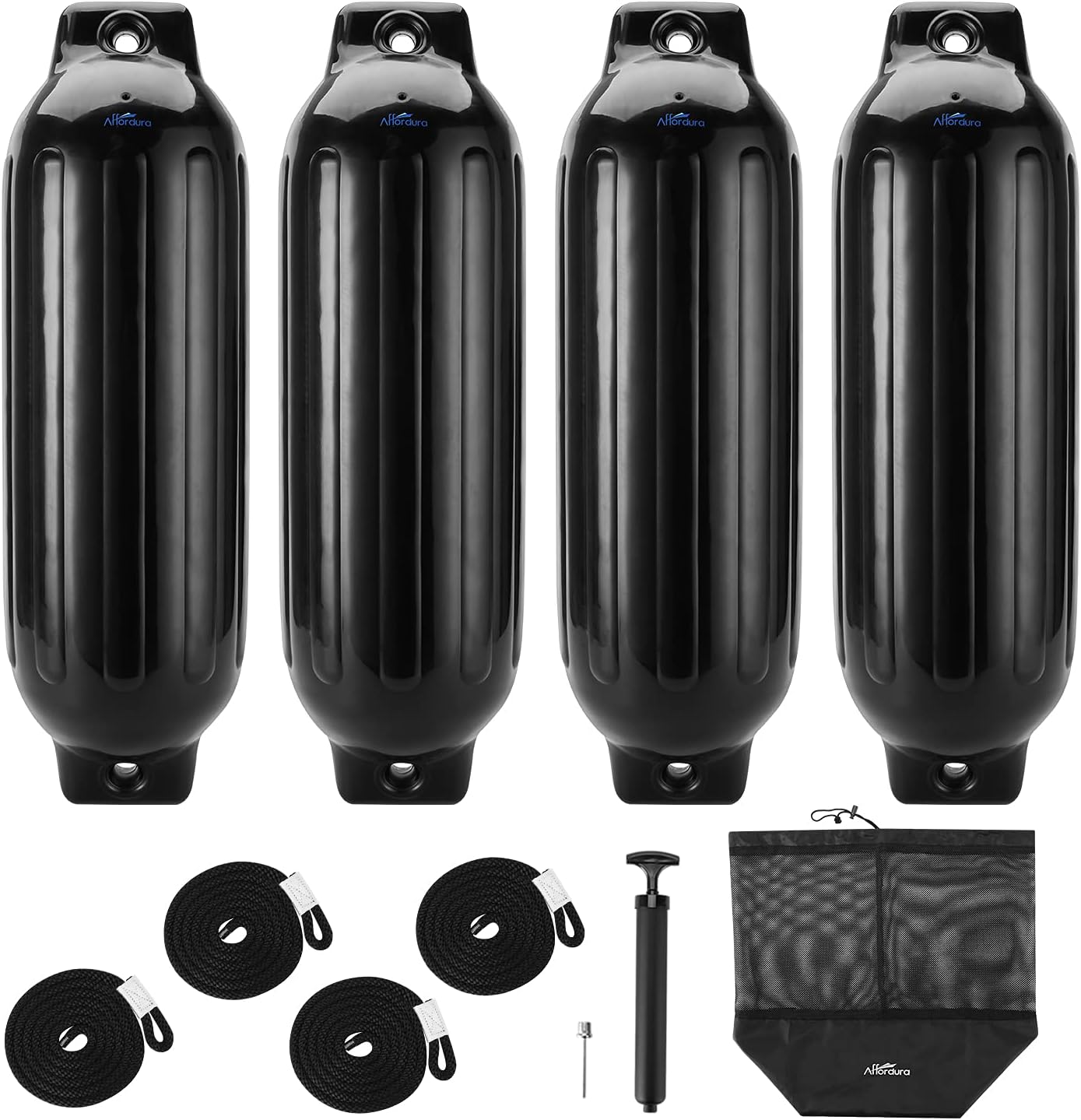 Affordura Boat Fender 4 Pack Boat Bumpers Fenders with 4 Ropes
