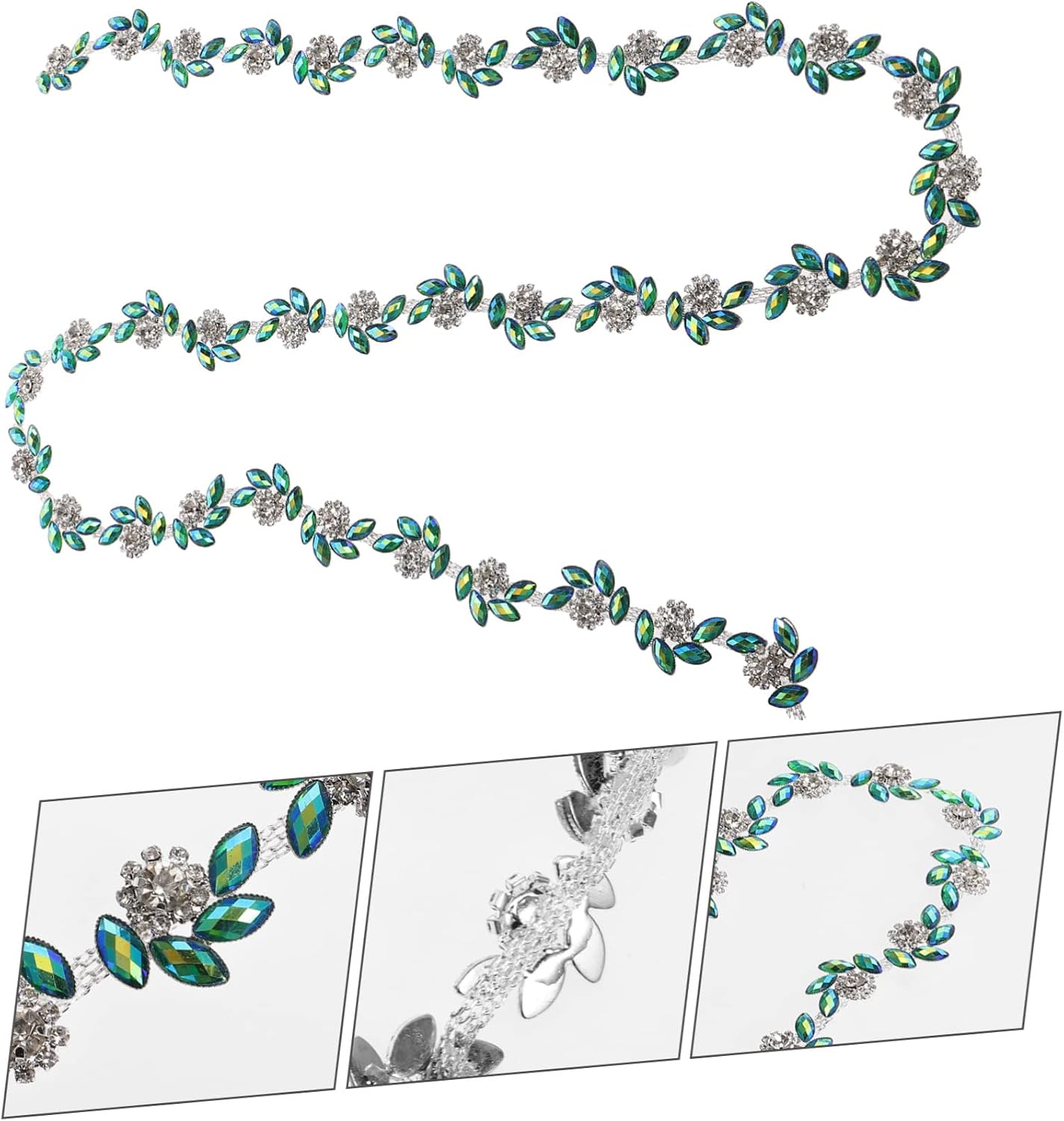 Rhinestone Applique Decorative Chain for DIY Crafts Fashionable Sash Belt and Clothing Embellishments for Shoes Bags and Home Decor