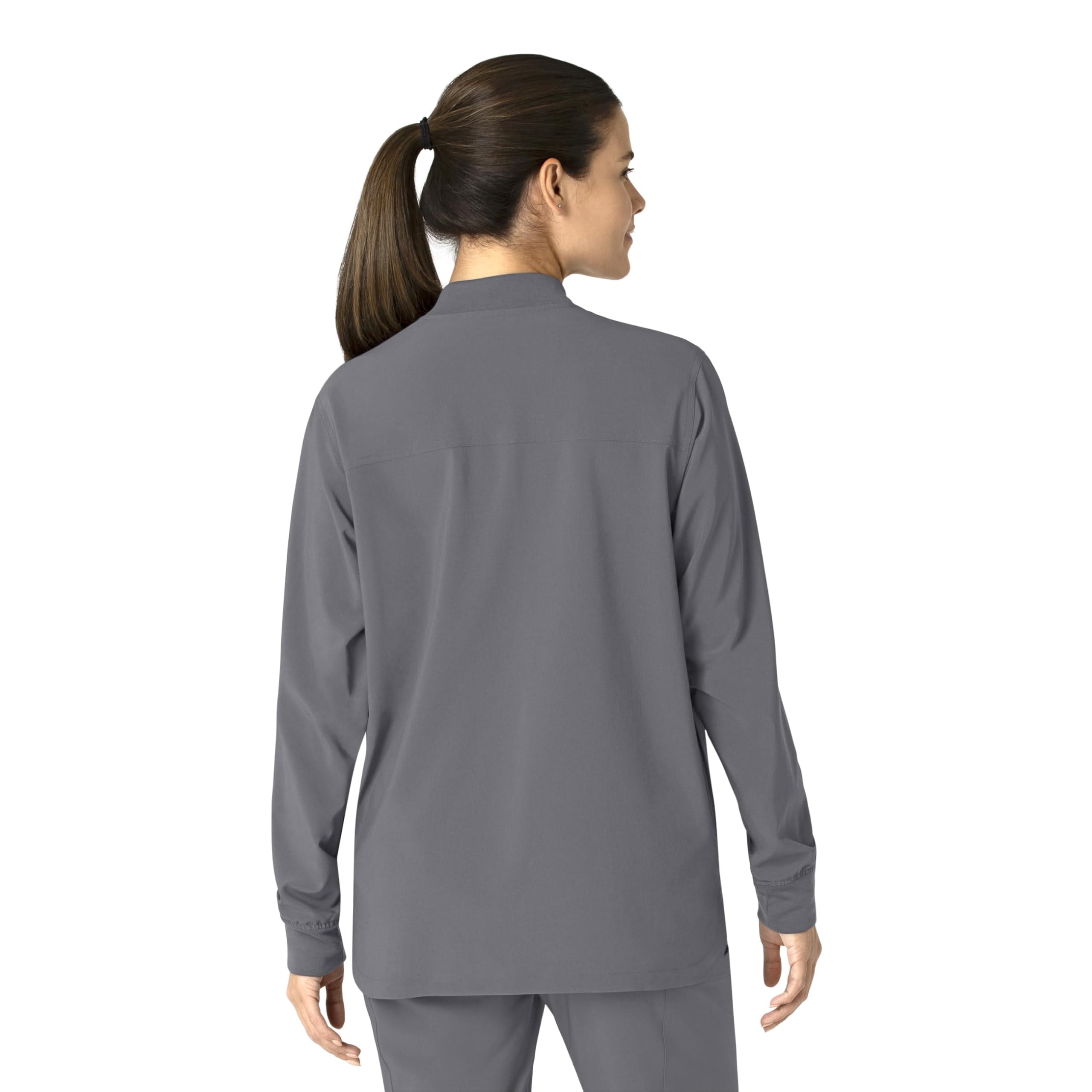Carhartt Scrubs C82210 Women's Cross-Flex Modern Fit Shirt Jacket Medium Pewter