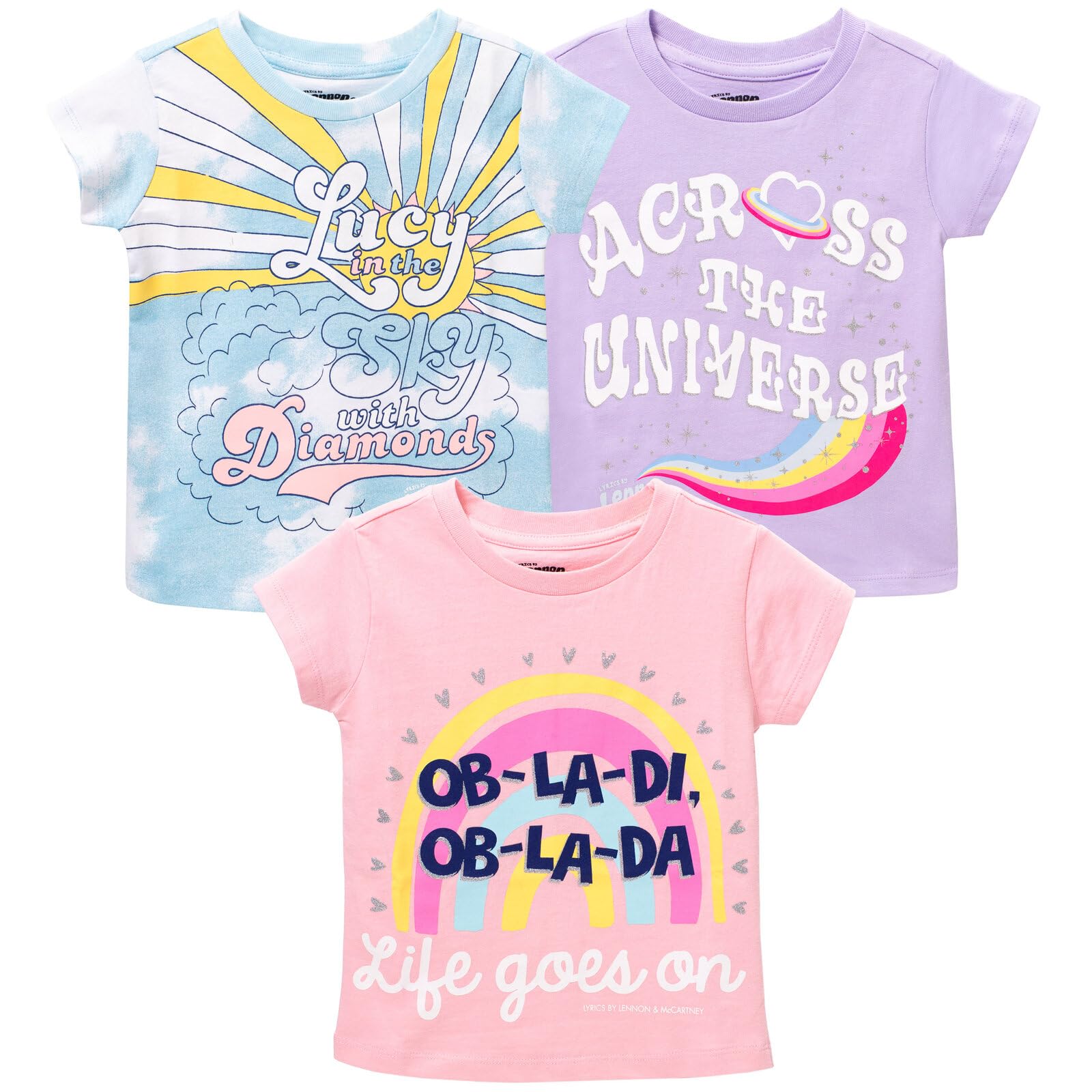 Lyrics by Lennon and McCartney Big Girls 3 Pack T-Shirts Lucy in The Sky with Diamonds 14-16