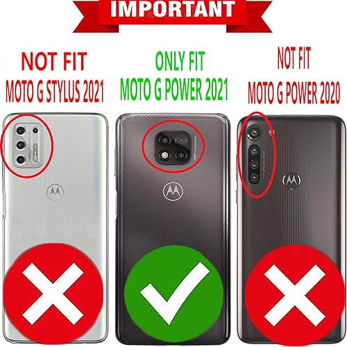 Miniatura 2 de STARSHOP Funda Moto G Power 2021 funda Motorola G Power 2021 con protector de pantalla de vidrio templado incluido billetera de piel sintética a