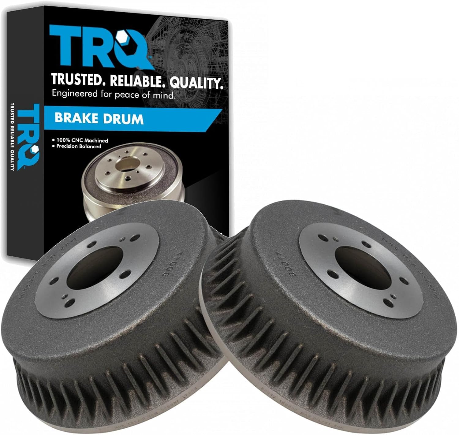 TRQ Rear Brake Drum Pair Set for 1993-2002 Nissan Quest / 1993-2002 Mercury Villager