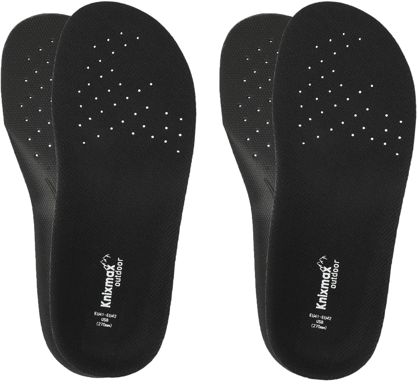 Knixmax Orthotic Insoles for Crocs Clog 1 Pair, Comfort Arch Support Replacement Innersoles for Men Women, Wide Fit Shoe Inserts for Birkenstock Mules Sneakers Garden Shoes Nurse Clogs Black EU 37-38