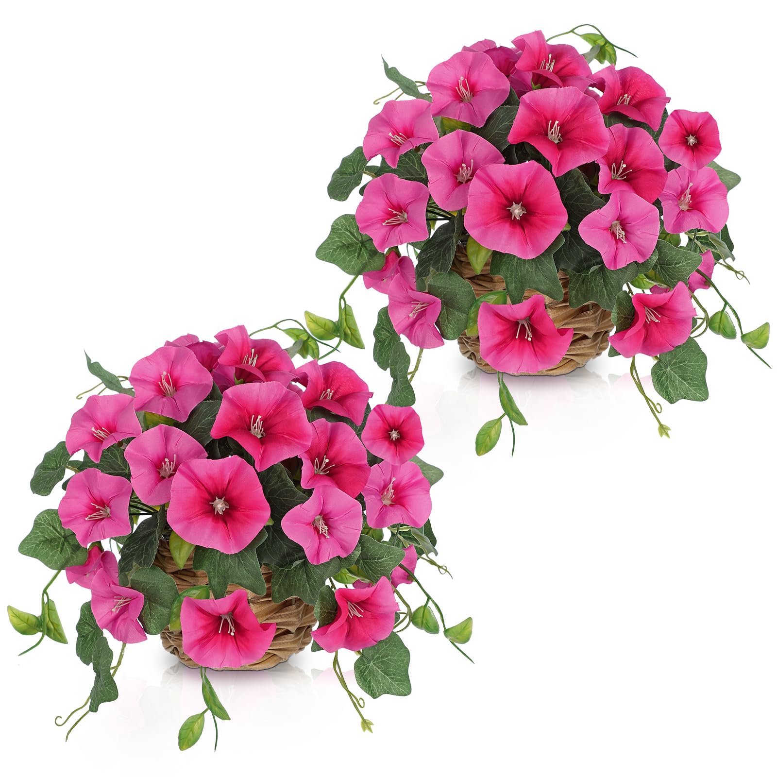Set de 2 flores artificiales en maceta petunias artificiales decorativas