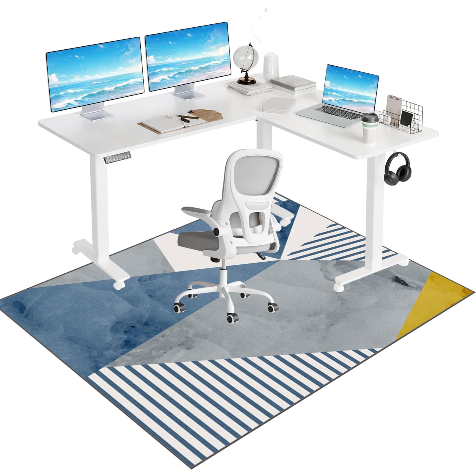 Hard-Floor Chair Mats, Carpet Protection Mat, Chair Rolling Mat, Office Chair Mat for Hardwood Computer Desk Floor Mat Desk Chair Protector carpet, Floor protector for Rolling Chair 80 x 120 cm
