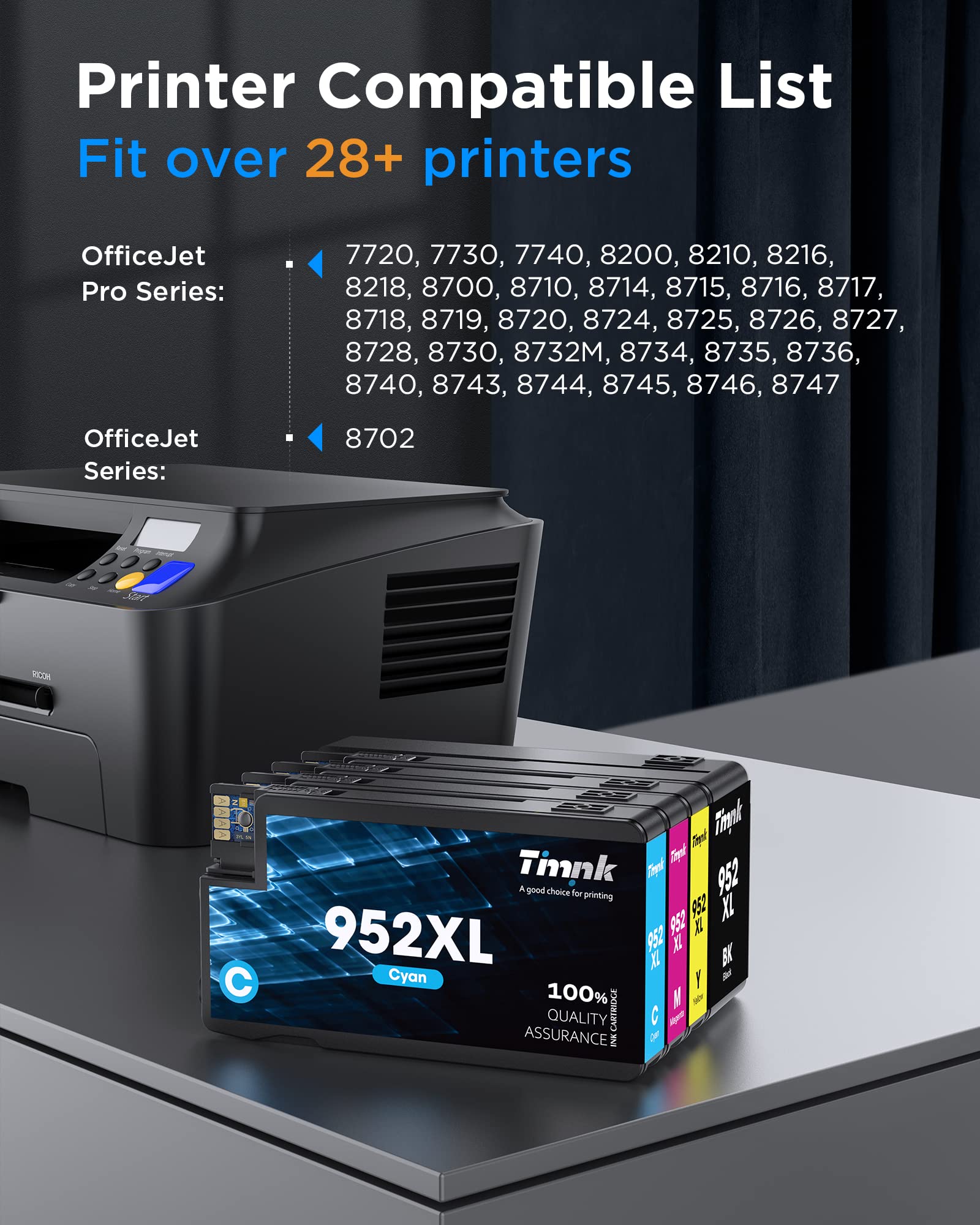 4PK Reman for HP 952XL Ink Cartridge Officejet Pro 8710 8715 4PK Reman for HP 952XL Ink Cartridge Officejet Pro 8710 8715