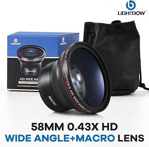 Miniatura 6 de Lightdow Gran angular de alta definición de 2.283 in 0.43x + accesorio de lente macro para cámaras Canon EOS - Mejora tu creatividad fotográfica