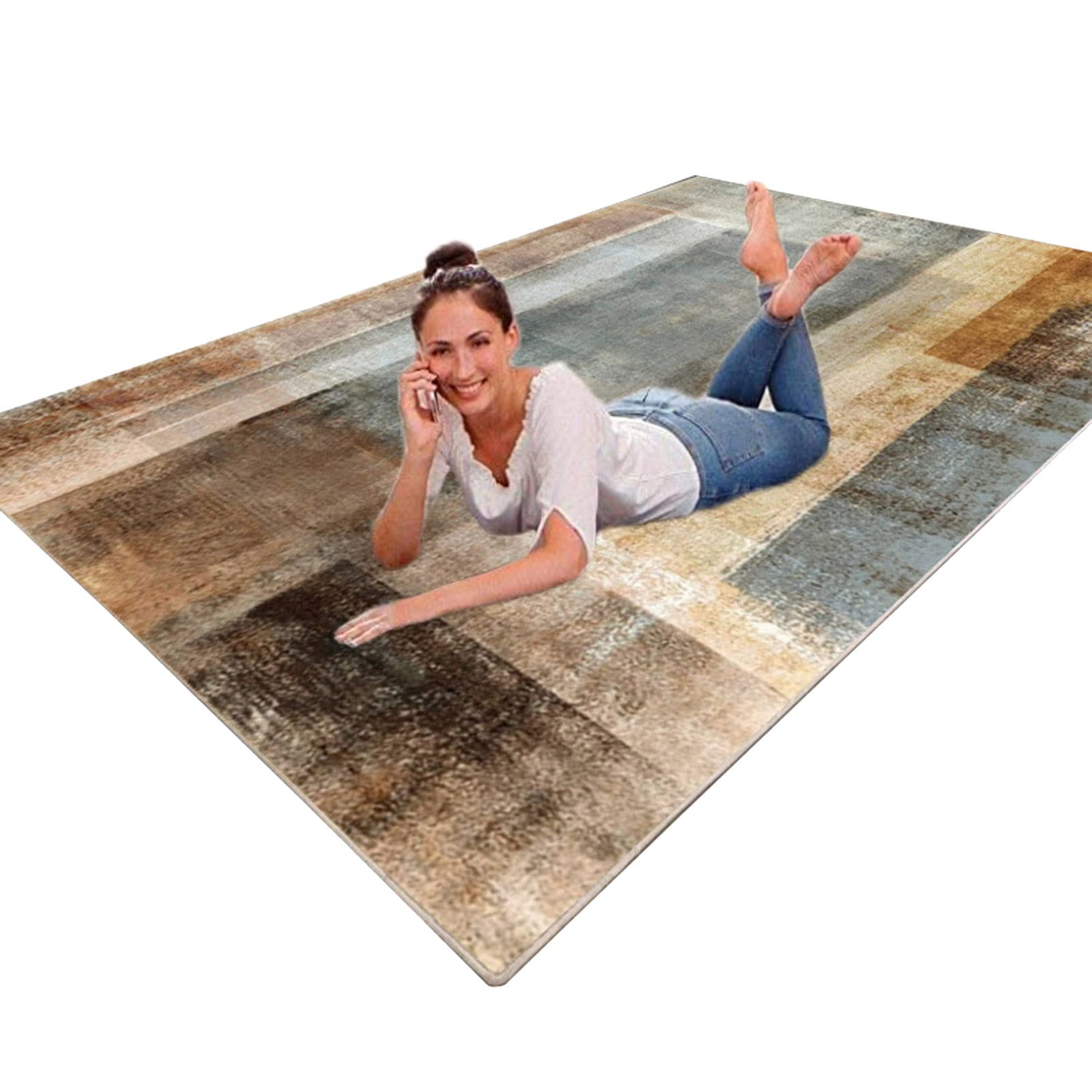 Tapis d'escalier lavable et grand tapis de couloir en microfibres douces
